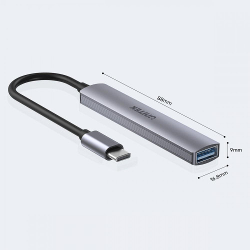 HUB USB-C; 3x USB-A 2.0 1x USB-A 5 Gbps Aluminiowy-10964171