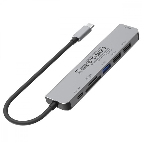 HUB USB-C 7w1 Aluminium PD 100W ; 5 Gbps ; HDMI 4K-10964177
