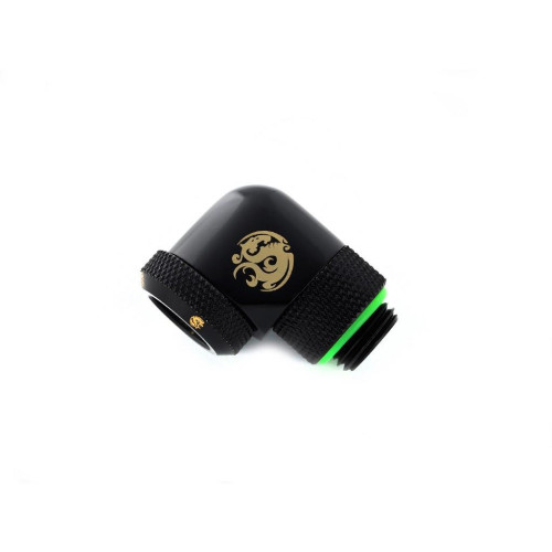 Złącze adaptera Multi-Link Bitspower 90 stopni G1/4 cala męskie na 12 mm OD Hardtube - obrotowe, czarny mat-11009498