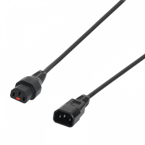 Kabel przedłużający zasilający blokada IEC LOCK 3x1mm2 C14/C13 prosty M/Ż 5m Czarny-1101239