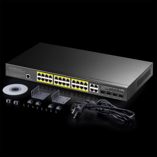 Switch CUDY GS2028PS4-300W 24-Port Gigabit L2 Managed PoE+ 300W 4x Gigabit Combo Ports-11046356