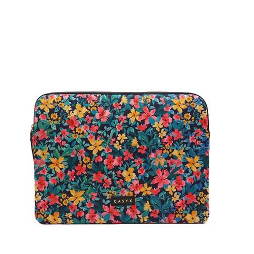Casyx | Fits up to size 13 ”/14 " | Casyx for MacBook | SLVS-000023 | Sleeve | Canvas Flowers Dark | Waterproof-11087272