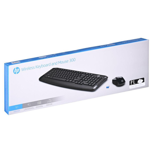 Zestaw klawiatura + mysz HP Wireless Keyboard and Mouse 300 bezprzewodowe czarne Polish Layout 3ML04AA#AKD-11147120