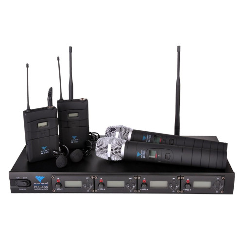 Mikrofon PLL-400 UHF 4 kanały (2 do ręki+2 na klip)-11147140