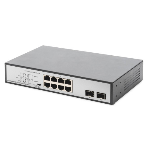 Przełącznik sieciowy niezarządzalny desktop 8x RJ45 Gb/s (w tym 6xPoE)+ 2x SFP, PoE++ budżet 180W-11160726