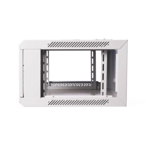 Szafa wisząca jednosekcyjna 19 4U 279/600/450mm, drzwi szklane, szara (RAL 7035), zmontowana-1117420