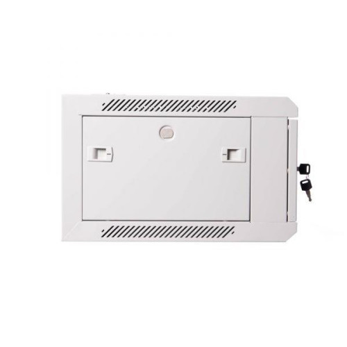 Szafa wisząca jednosekcyjna 19 cali 6U 368/600/450mm, drzwi szklane, szara (RAL7035), zmontowana-1117430