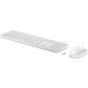 Zestaw klawiatura + mysz HP 650 Wireless Keyboard and Mouse Combo bezprzewodowe białe 4R016AA-11202539