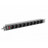 Listwa zasilająca Rack PDU 19 cali 1U 16A 9xSchuko 3m Czarna-7816682