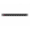 Listwa zasilająca Rack PDU 19 cali 1U 16A 9xSchuko 3m Czarna-1120646