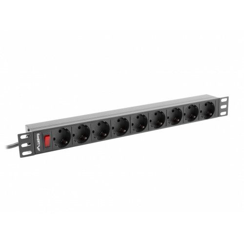 Listwa zasilająca Rack PDU 19 cali 1U 16A 9xSchuko 3m Czarna-7816682