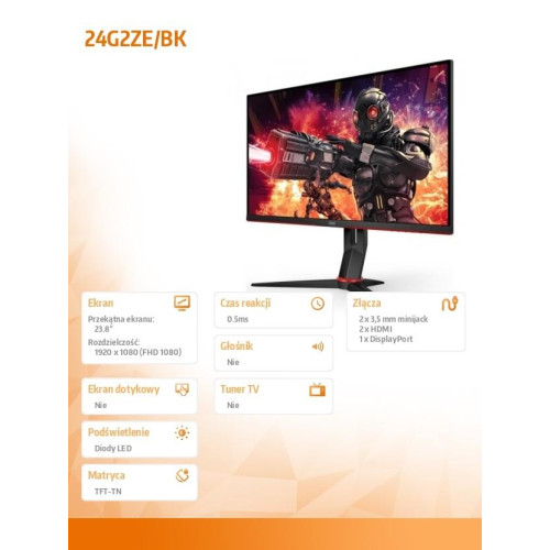 Monitor 24G2ZE 23.8 LED 240Hz HDMIx2 DP -1129819