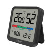 Czujnik temperatury i wilgotności, do użytku wewnętrznego, ekran LCD, zegar, data, uchwyt z magnesem, CT-01/B Czarny-