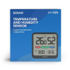 Czujnik temperatury i wilgotności, do użytku wewnętrznego, ekran LCD, zegar, data, uchwyt z magnesem, CT-01/B Czarny-