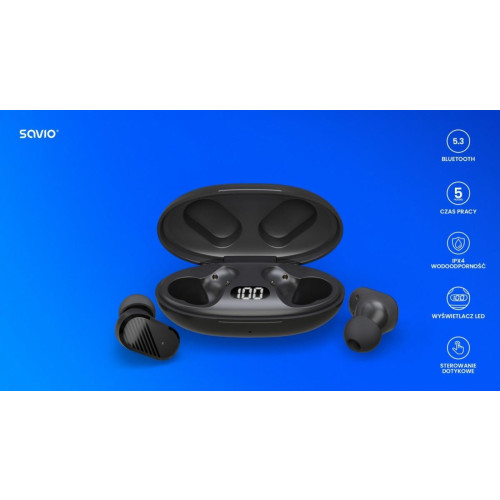 Słuchawki bezprzewodowe Bluetooth 5.3, IPX4, dotykowe sterowanie, TWS-10-11310596