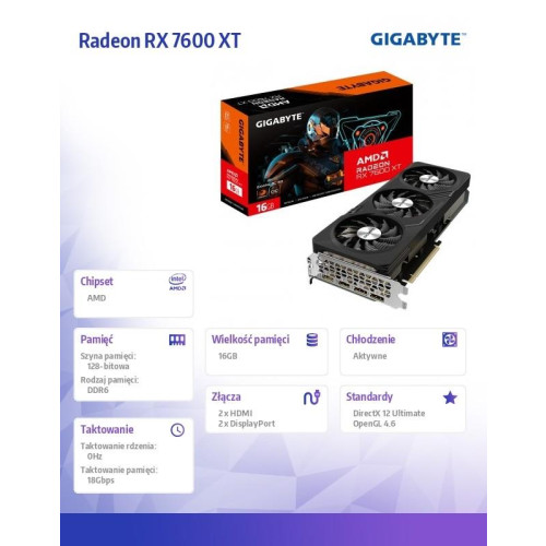 Karta graficzna Radeon RX 7600 XT GAMING OC 16G GDDR6 128bit 2DP/2HDMI-11311360