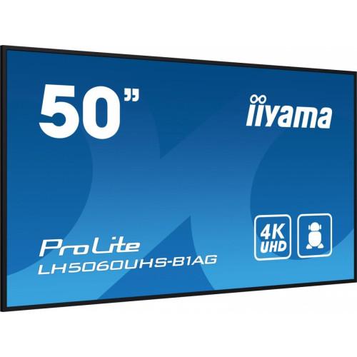 Monitor wielkoformatowy 49.5 cala LH5060UHS-B1AG matowy 24h/7 500(cd/m2) VA 3840 x 2160 UHD(4K) Android.11 Wifi CMS(iiSi