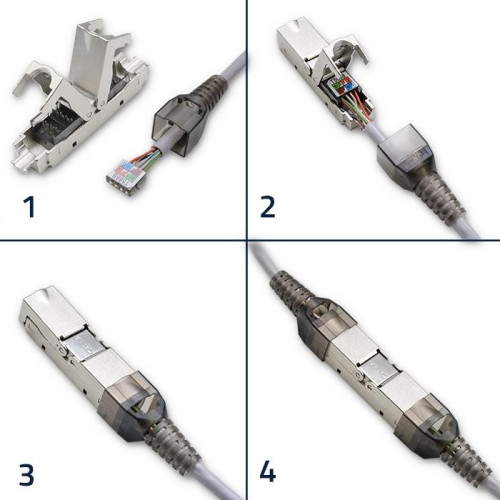 Wtyk RJ45 beznarzędziowy STP | CAT6A | JACK PIN | T568B | T568A-11312303