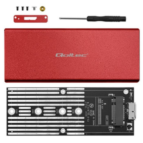 Obudowa | kieszeń na dysk M.2 SSD | SATA | NGFF | USB 3.0 | Superspeed 5Gb/s | 2TB | Czerwona-11312760