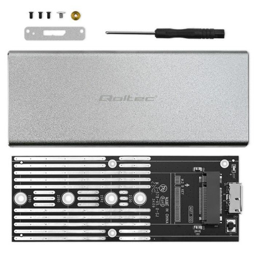 Obudowa | kieszeń na dysk M.2 SSD | SATA | NGFF | USB 3.0 | Superspeed 5Gb/s | 2TB | Srebrna-11312774