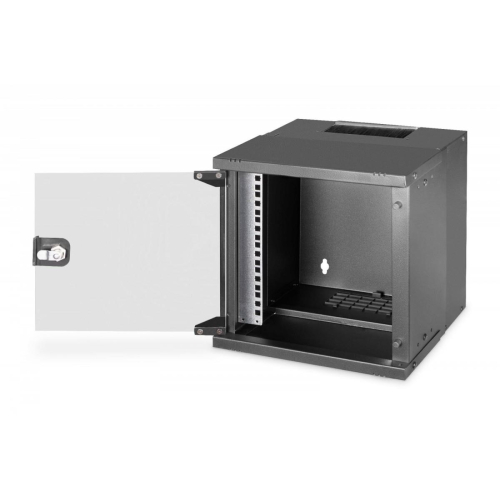 Szafa sieciowa wisząca 10 cali 6U, SOHO PRO 324 x 316 x 298 mm, nośność 60kg, drzwi szyba, niezłożona, Czarna-1131