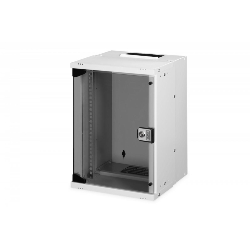 Szafa sieciowa wisząca 10 cali 9U, SOHO PRO 457 x 316 x 298 mm, nośność 60kg, drzwi szyba, niezłożona Szara