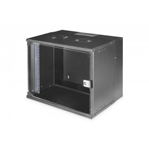 Szafa sieciowa wisząca 19" 9U, SOHO PRO 460 x 540 x 400 mm, nośność 60kg, drzwi szyba, niezłożona, Czarna