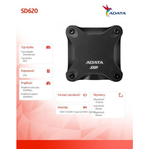 Zewnętrzny dysk SSD SD620 2TB U3.2A 520/460 MB/s Black-11313435