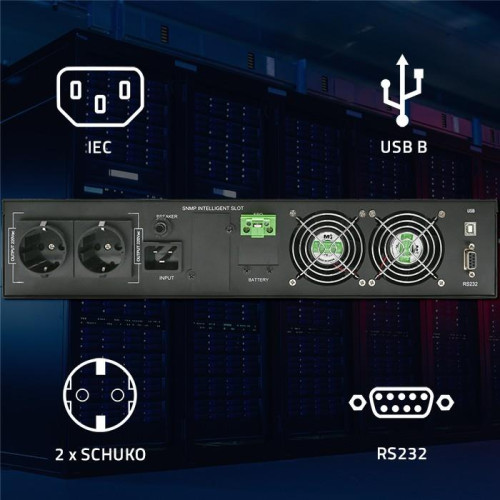 Zasilacz awaryjny UPS do RACK | 2kVA | 2000W | Power Factor 1.0| LCD | On-line-11315149