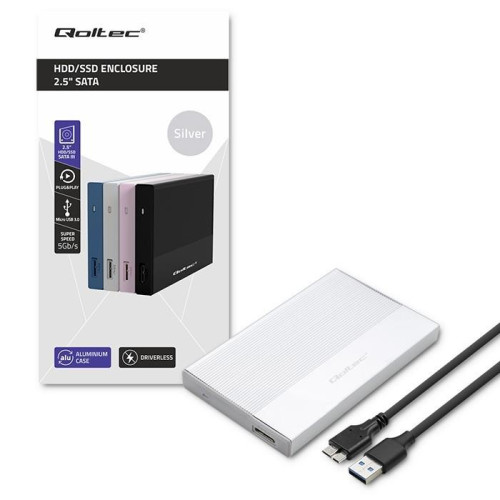 Obudowa | Kieszeń na dysk SSD HDD 2.5 cala| SATA | USB 3.0 | Super speed 5Gb/s | 2TB | Srebrna-11315829