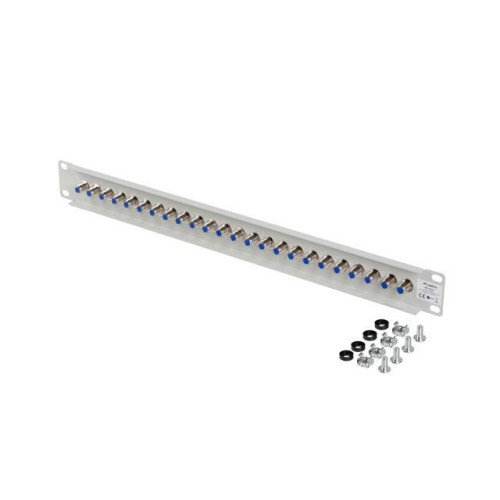 Patch panel 24 porty 19 cali gniazdo Typ F beczka szary-11318210