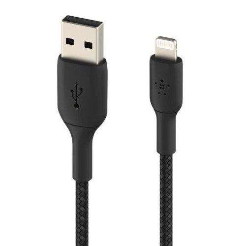 Kabel Braided USB- Lightning 15cm czarny-1135374
