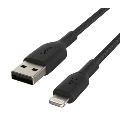 Kabel Braided USB- Lightning 15cm czarny-1135376