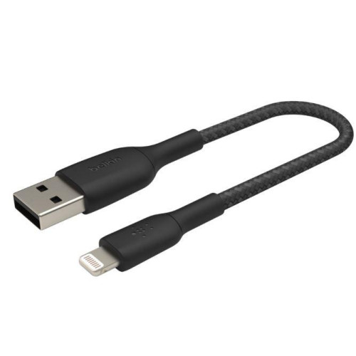 Kabel Braided USB- Lightning 15cm czarny-1135377