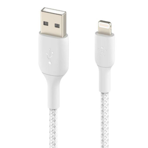 Kabel Braided USB- Lightning 15cm biały-1135379