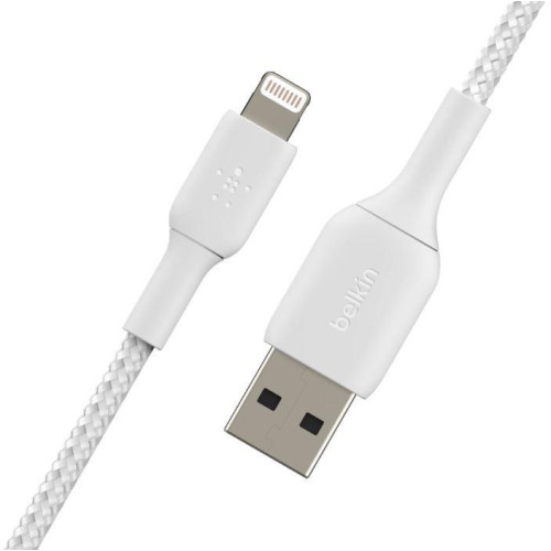 Kabel Braided USB- Lightning 15cm biały-1135380