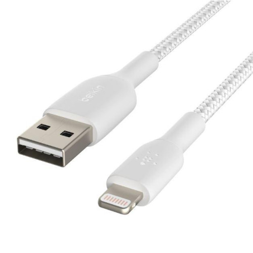 Kabel Braided USB- Lightning 15cm biały-1135381