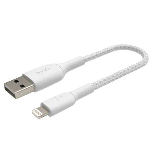 Kabel Braided USB- Lightning 15cm biały-1135382