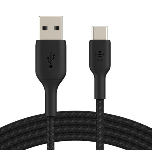 Kabel Braided USB-C USB-A 3m czarny-1135450