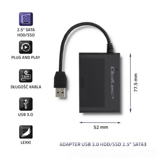 Adapter USB 3.0 do dysków HDD/SSD 2.5 cala SATA3 -1136021
