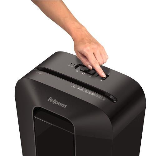 Niszczarka Fellowes LX70, 4407501 kolor czarny, 18 litrów, Niszczy jednorazowo do 11 kartek A4 (70g) na ścinki 4×40 m