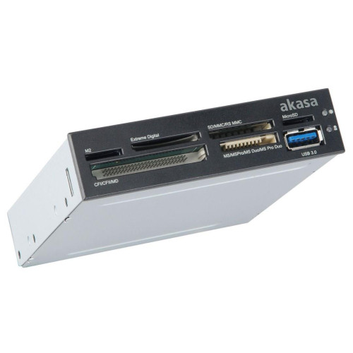 Akasa AK-ICR-14 USB 3.0 6-portowy czytnik kart 3,5 cala - czarny/biały-11441995