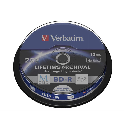Verbatim M-Disc 4x, 25 GB, BD-R, Wrzeciono, 10 szt.-11443790
