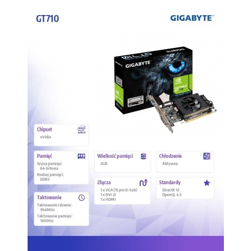 Karta graficzna GT710 2GB DDR3 64BIT DVI/HDMI/DSUB -1145271