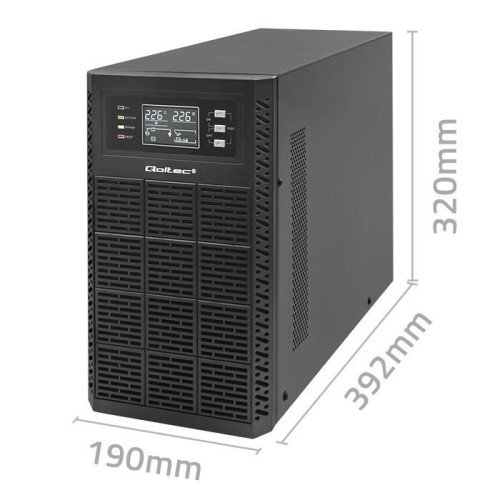 QOLTEC ZASILACZ AWARYJNY UPS 3KVA | 3000W | POWER FACTOR 1.0 | LCD | EPO | USB | ON-LINE-11456165