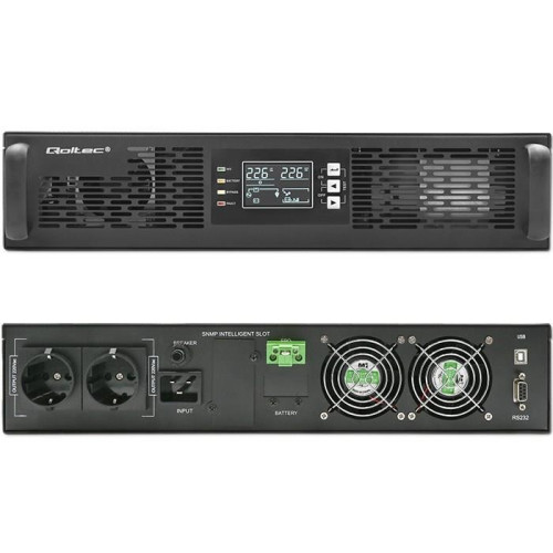 QOLTEC ZASILACZ AWARYJNY DO RACK 3KVA | 3000W | POWER FACTOR 1.0 | LCD | EPO | USB | ON-LINE-11640435