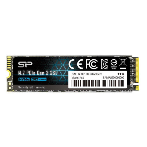 Dysk SSD Silicon Power A60 1TB M.2 PCIe NVMe Gen3x4 TLC 2200/1600 MB/s (SP001TBP34A60M28)-976110