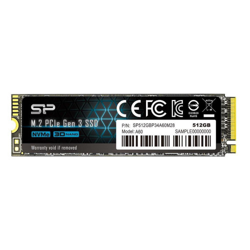 Dysk SSD Silicon Power A60 512GB M.2 PCIe NVMe Gen3x4 TLC 2200/1600 MB/s (SP512GBP34A60M28)-976100