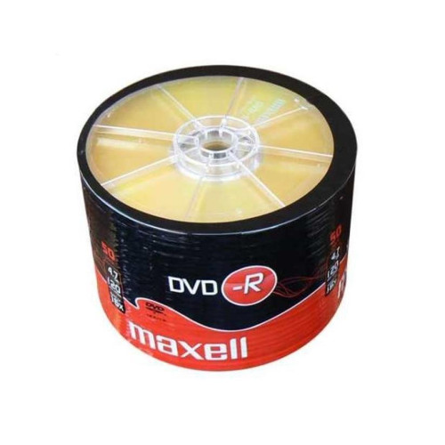 MAXELL DVD-R 4,7GB 50 szt  w opakowaniu SHRINK. Prędkość zapisu 16X, 120 min. Przeznaczenie nagrywanie Multimediów.