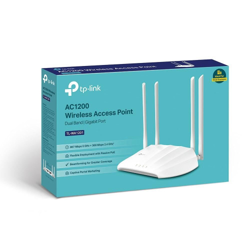 Access Point TP-LINK TL-WA1201 Dwa pasma Wi-Fi w standardzie AC1200 – 867 Mb/s w paśmie 5 GHz i 300 Mb/s w paśmie 2,